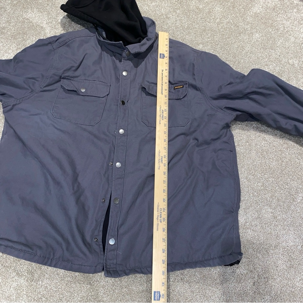 Brahma Canvas Hooded Jacket Gray Insulated Men's 2XL Workwear Full Zip Snap - Picture 9 of 11